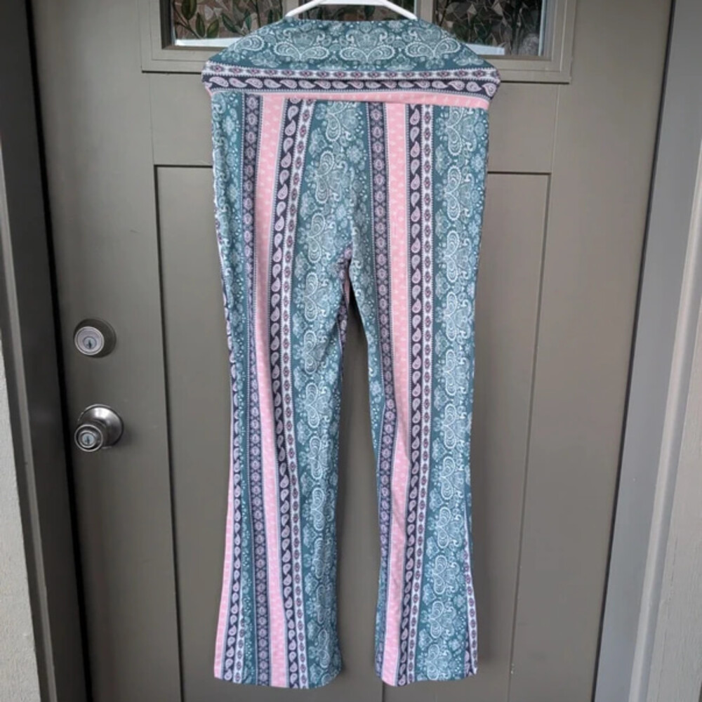 Paisley Boho Hippie Leggings Wide Leg